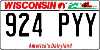 WI license plate 924PYY