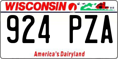 WI license plate 924PZA