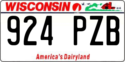 WI license plate 924PZB