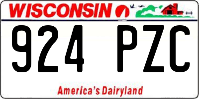 WI license plate 924PZC