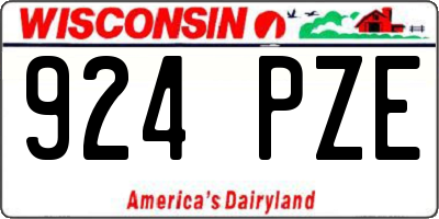 WI license plate 924PZE