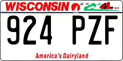 WI license plate 924PZF