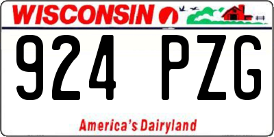 WI license plate 924PZG