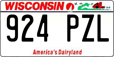 WI license plate 924PZL