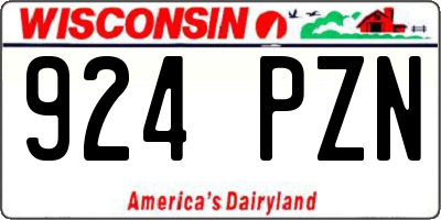 WI license plate 924PZN