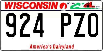 WI license plate 924PZO