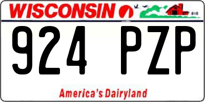 WI license plate 924PZP