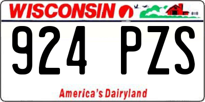 WI license plate 924PZS