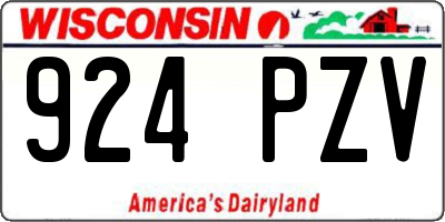 WI license plate 924PZV