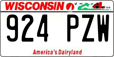 WI license plate 924PZW