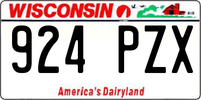 WI license plate 924PZX
