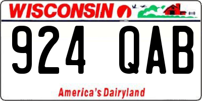 WI license plate 924QAB