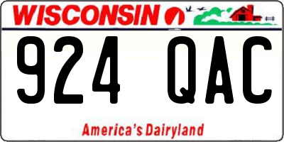 WI license plate 924QAC