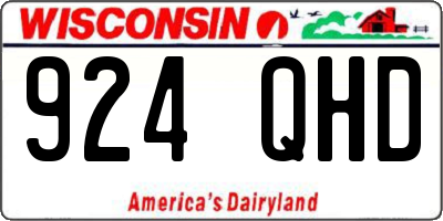 WI license plate 924QHD