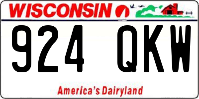 WI license plate 924QKW