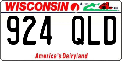 WI license plate 924QLD