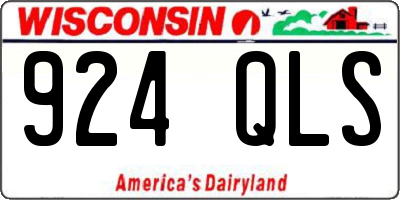 WI license plate 924QLS