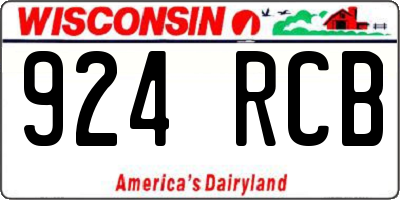 WI license plate 924RCB