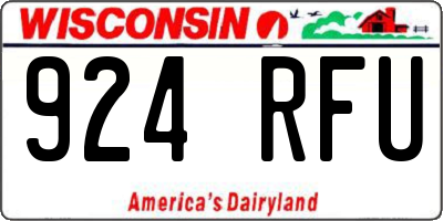 WI license plate 924RFU