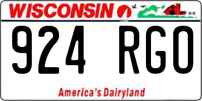 WI license plate 924RGO