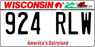 WI license plate 924RLW