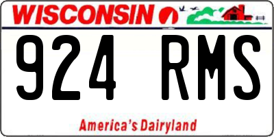WI license plate 924RMS