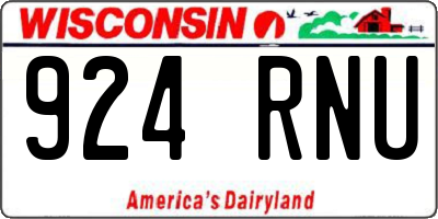 WI license plate 924RNU