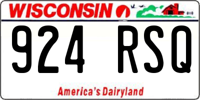 WI license plate 924RSQ