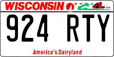 WI license plate 924RTY