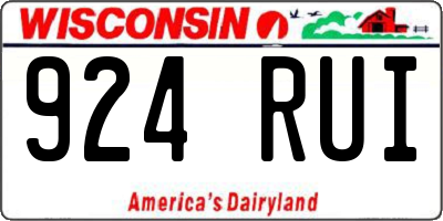 WI license plate 924RUI