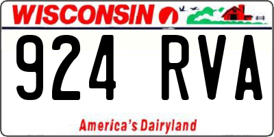 WI license plate 924RVA