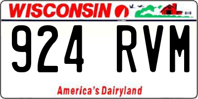 WI license plate 924RVM