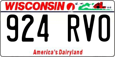 WI license plate 924RVO