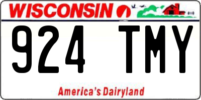 WI license plate 924TMY