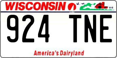 WI license plate 924TNE