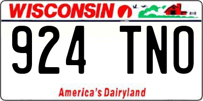 WI license plate 924TNO