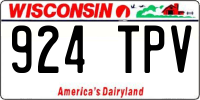 WI license plate 924TPV