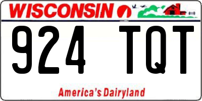 WI license plate 924TQT