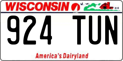 WI license plate 924TUN