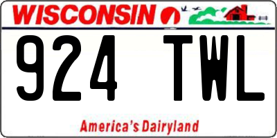 WI license plate 924TWL