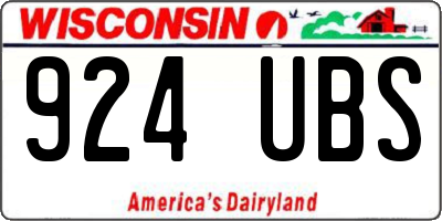 WI license plate 924UBS
