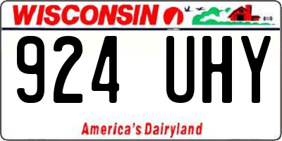 WI license plate 924UHY