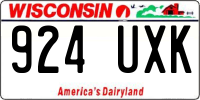 WI license plate 924UXK