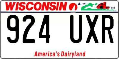 WI license plate 924UXR