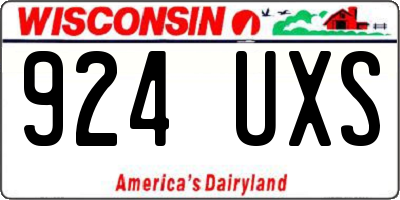 WI license plate 924UXS