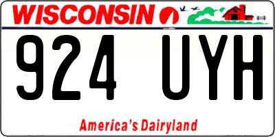 WI license plate 924UYH
