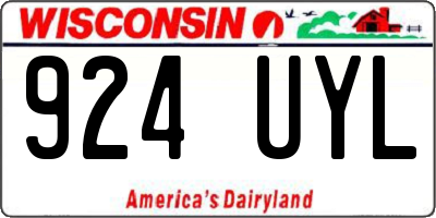 WI license plate 924UYL