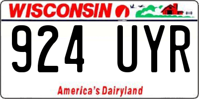 WI license plate 924UYR