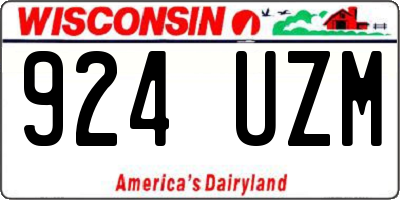 WI license plate 924UZM