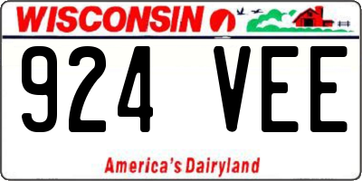 WI license plate 924VEE